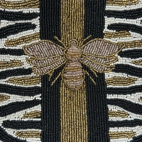 America & Beyond Canvas Bee Glam Hand Beaded Tote Bag - Picture 7 of 15